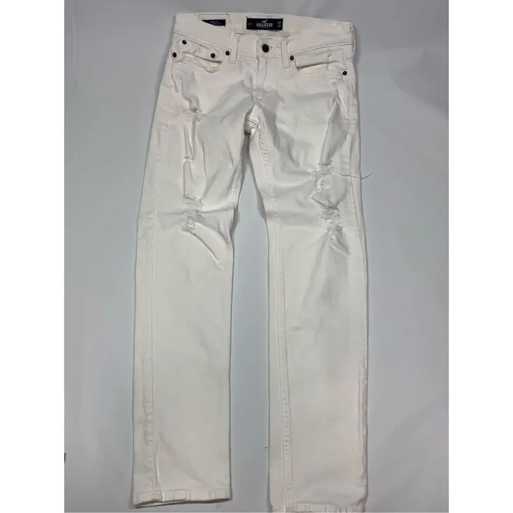 005 Hollister women’s white distressed denim skinny epic flex size 29/30